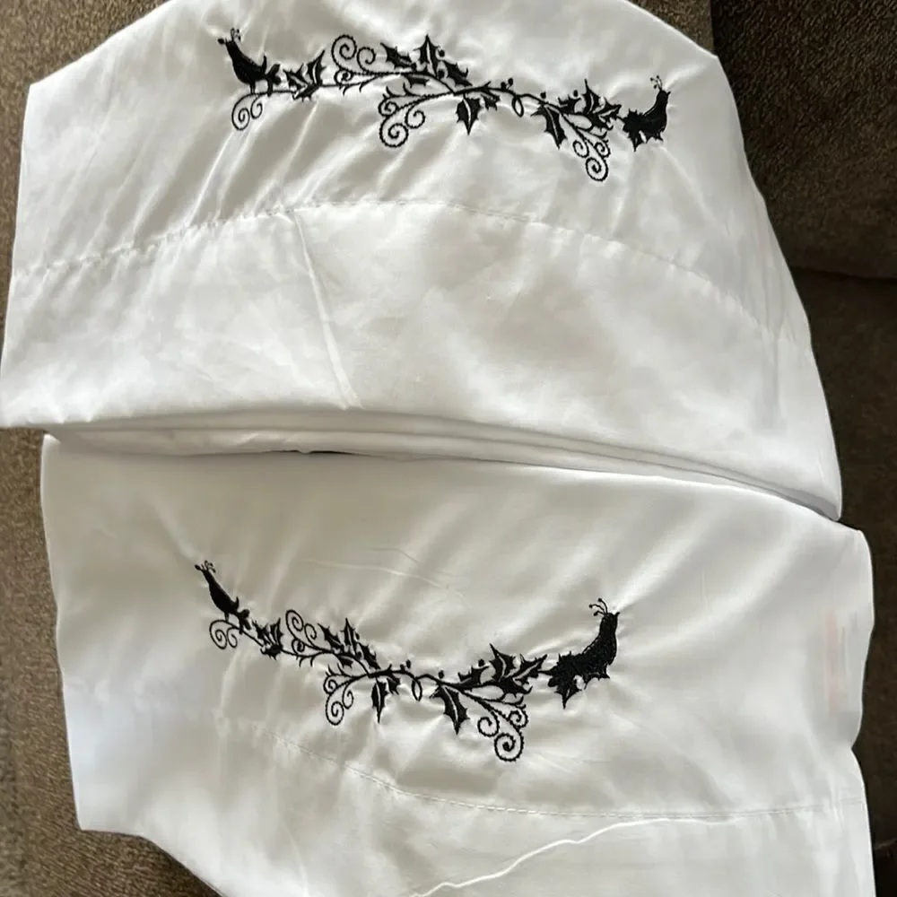 The Eclipse Collect Bright White Pillowcases with Custom Embroidery- Standard